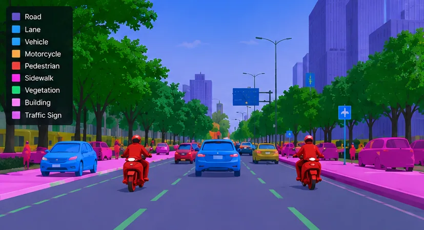 Autopilot semantic segmentation visualization