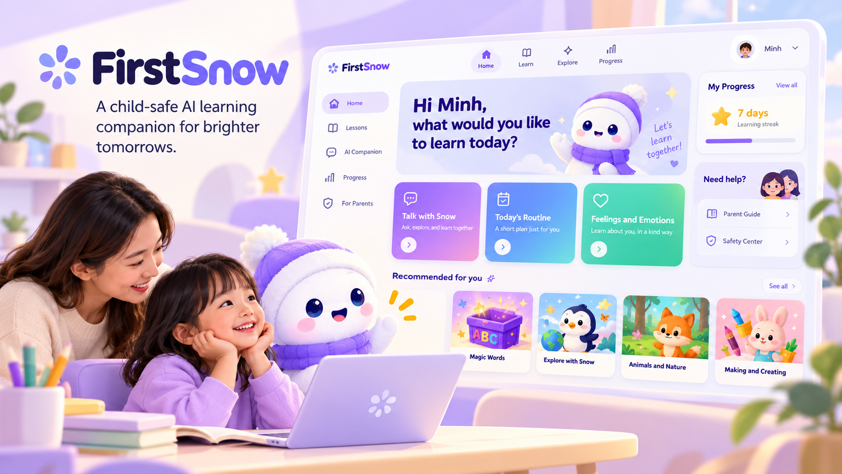 FirstSnow child-safe learning companion