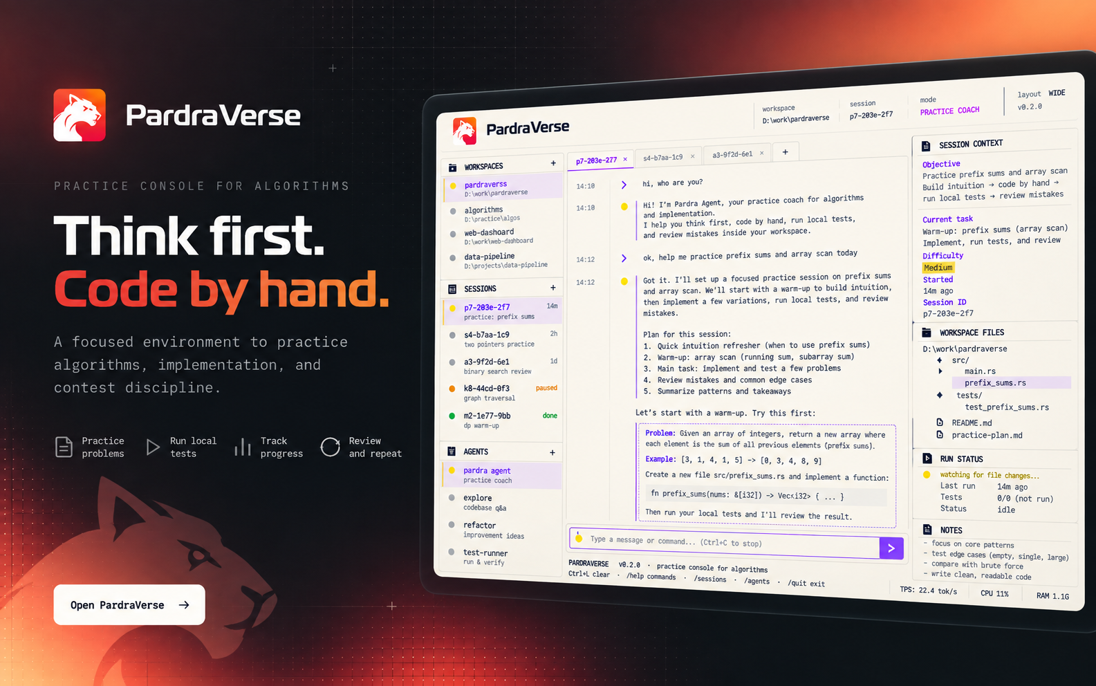 PardraVerse practice console